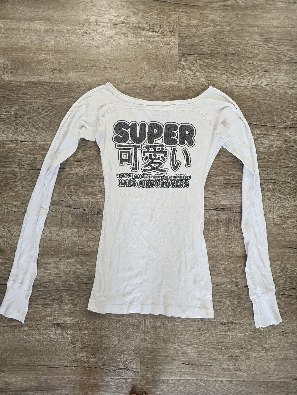 Harajuku Lovers Super Kawaii White Long-Sleeve Women's Top Gwen Stefani